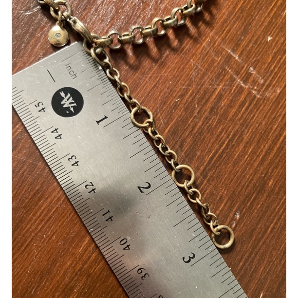 RELISTED J. Crew Art Deco Style Rhinestone Statement Necklace Antique Goldtone - Picture 10 of 12